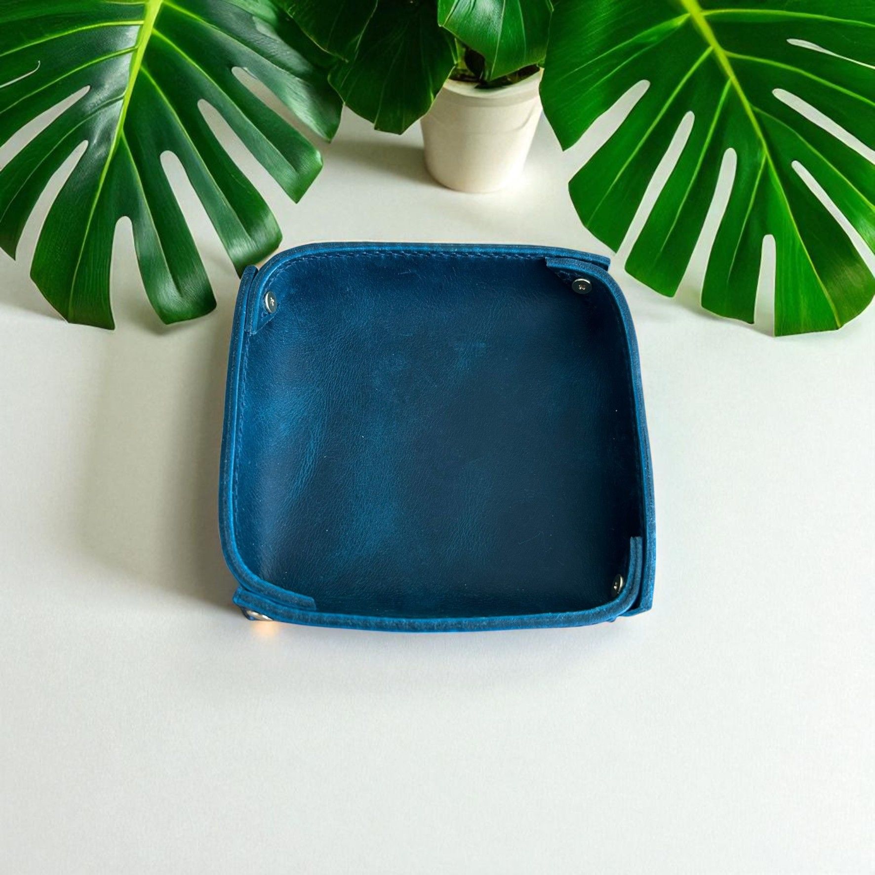 Valtray | Hakiki Deri Organizer - Mavi