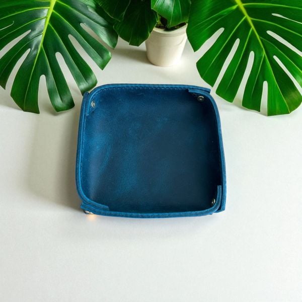 Valtray | Hakiki Deri Organizer - Mavi