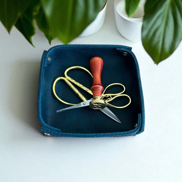 Valtray | Hakiki Deri Organizer - Mavi