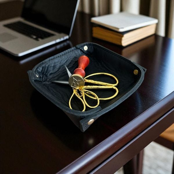 Valtray | Hakiki Deri Organizer - Siyah