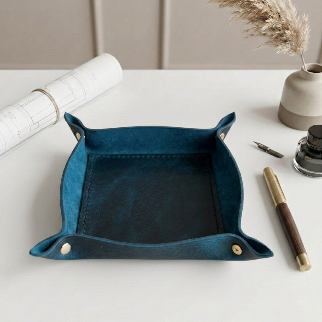 Catchbowl | Deri Organizer - Mavi