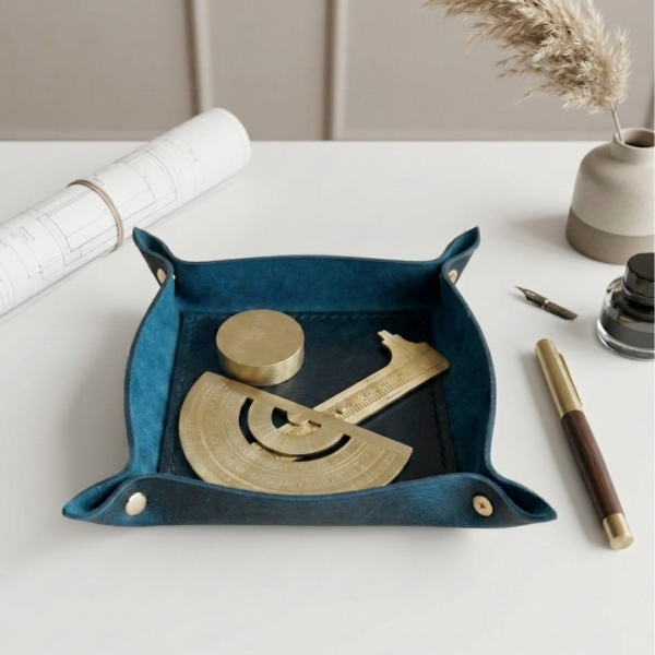 Catchbowl | Deri Organizer - Mavi