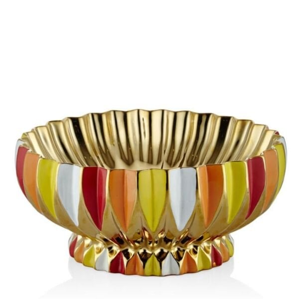 Altın Seri Sarı Kırmızı Yuvarlak  Dekoratif Kase